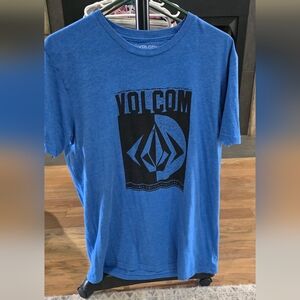 Volcom Blue with Black Logo Short Sleeve T Shirt Men Size Large